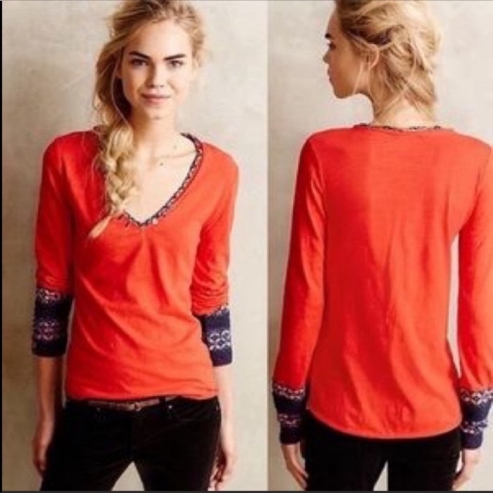 Anthro. Little Yellow Button Top Size S